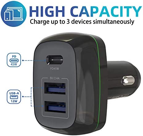 Surface Pro Car Charger Surface Laptop Car Charger, USB C Car Charger Compatible with Surface Pro X/7/6/5/4/3, Surface Laptop Go/4/3/2/1, Surface Book/Go 3/2/1, Dual USB Port for iPad, Phone, Switch